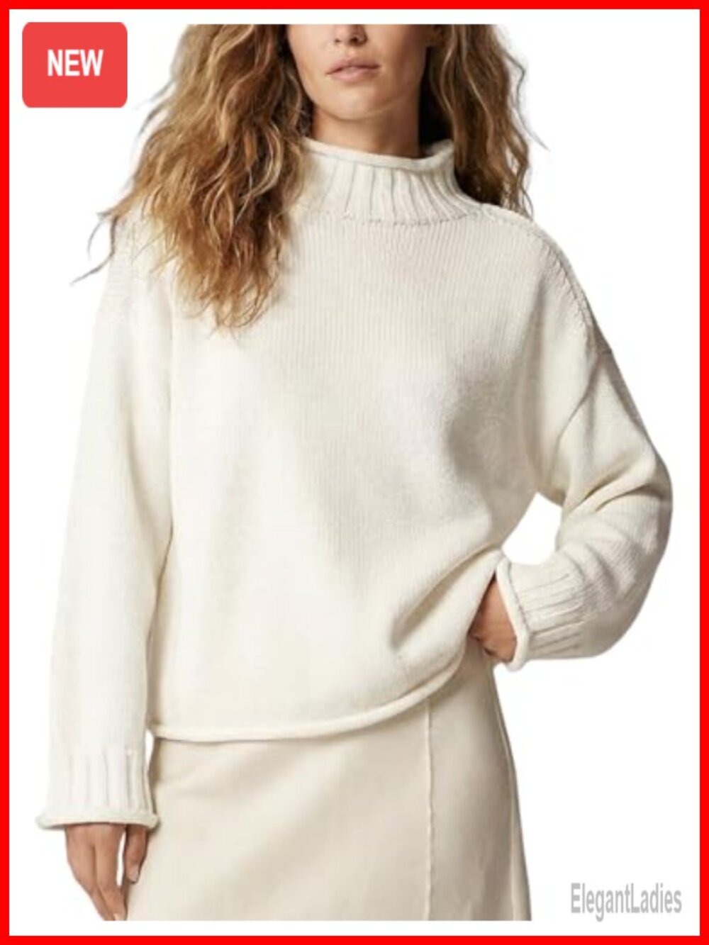 Womens Oversized Rollneck Chunky Cable Knit Pullover Sweater
